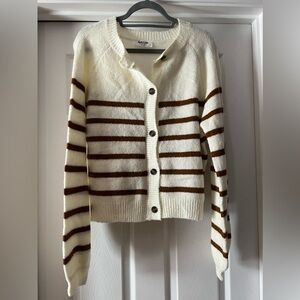Stripe cardigan sweater